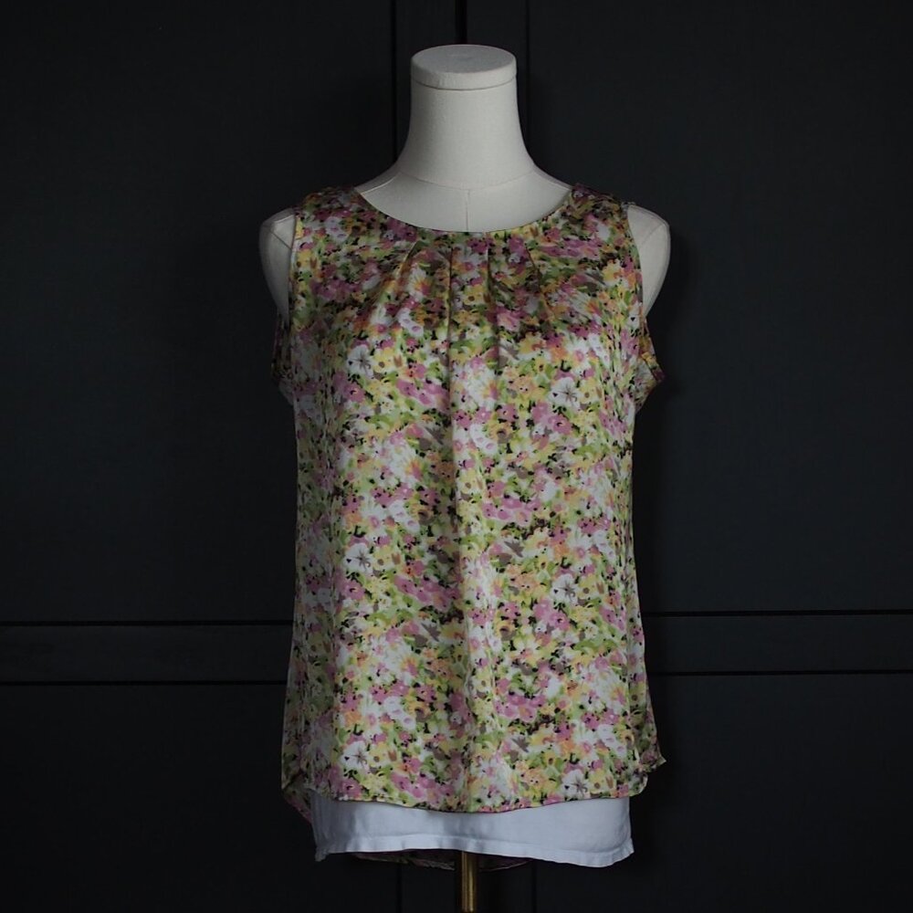 Elementz | Sleeveless Satin Floral Blouse
